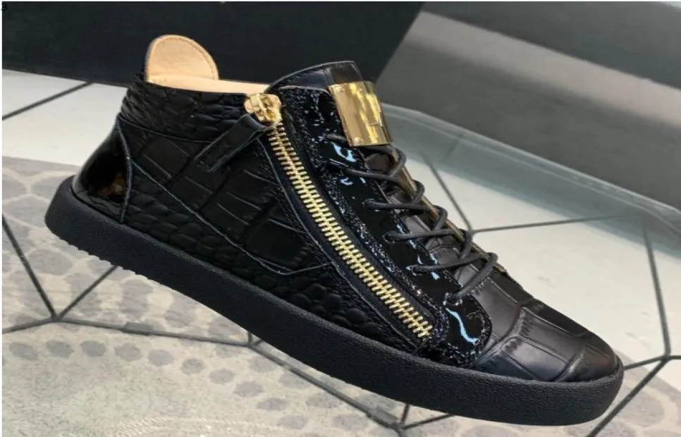 Giuseppe swobodne buty prawdziwe skórzane trampki męskie buty chaussures de designer mokasyny Martin Frankie The odile ziarno Diamond G03201727733