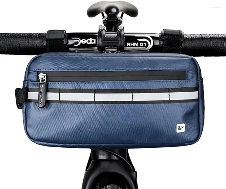 Storage Bags Bike Handlebar Bag Cycling Front 3L Bicycle Frame Waterproof Suitable For Shoulder Handbag Waist Bag(Blue)