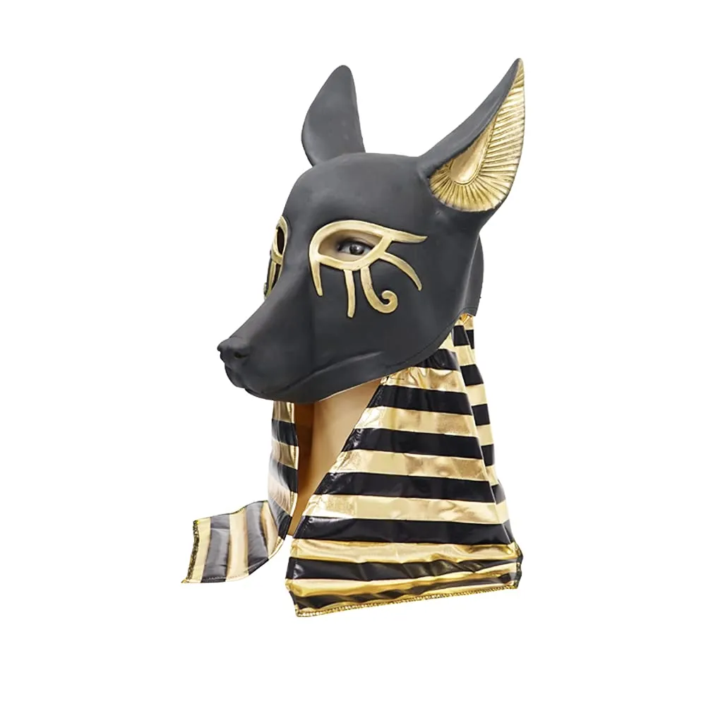 Snalifica antichi miti egiziani Morte Anubi Wolf Maschera Casco Latex Halloween Maschere animali gli oggetti di festa in maschera adulti