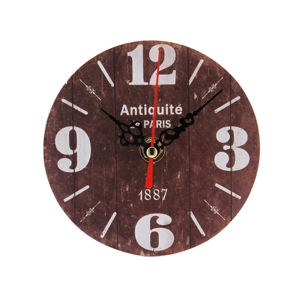 Salle de haute qualité Horloge murale en bois antique de style vintage pour la maison Clocons muraux de bureau