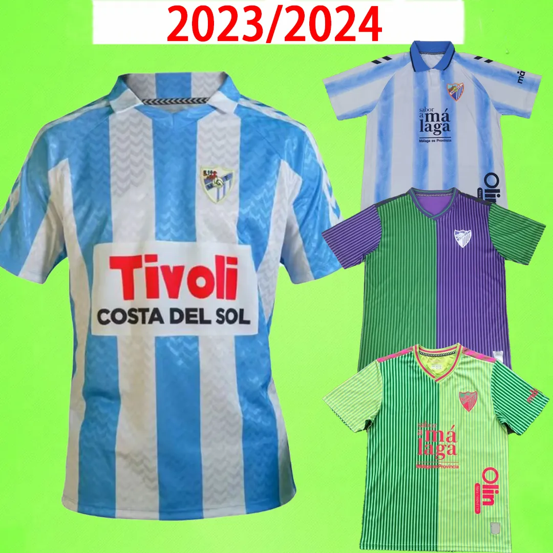 Jubileumeditie 23/24 Malaga voetbaltruien 2023 2024 CF Malaguista JCASTRO Ontiveros Juanpi Maillots De voet shirt Santos Adrian voetbaluniform Home weg 3e 3e