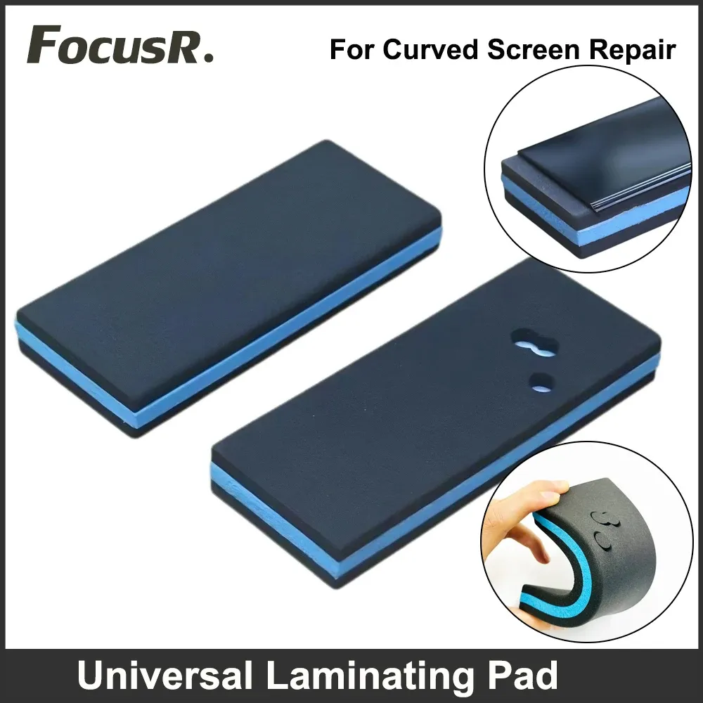 2pcs Mat de plastification OCA à écran courbe universel pour Samsung Huawei Xiaomi OnePlus Réparation Double côté éponge Black Pad Refurbish
