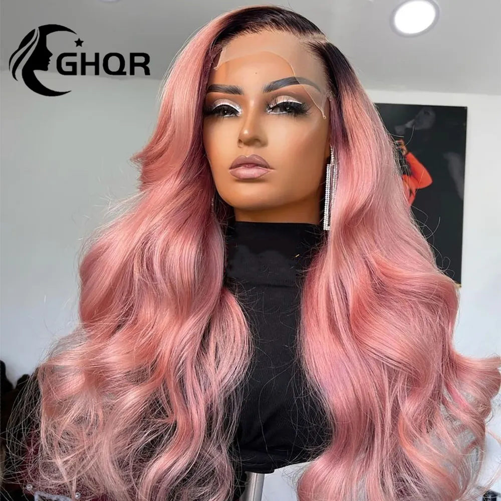 Human hair blend Beautiful pink ombre curly wave wig 71D955dCJiL._AC_UF350,  main image 4
