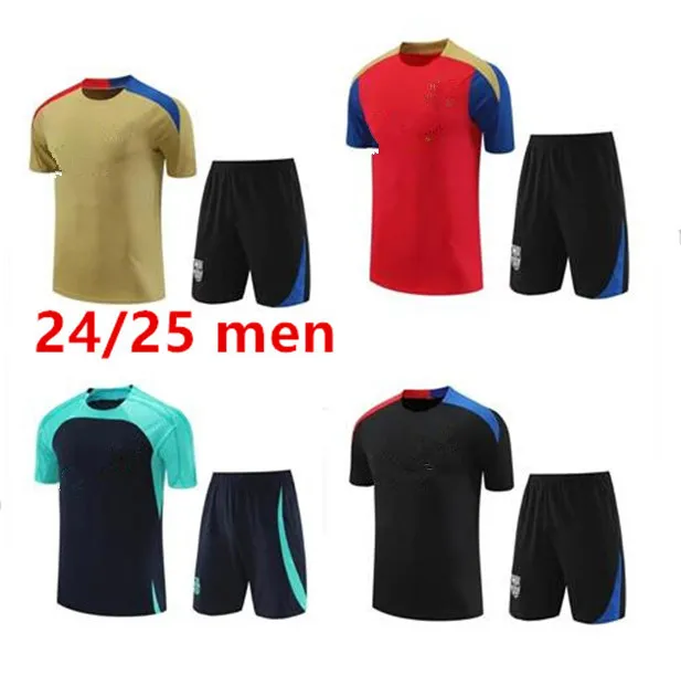 24 25 바르셀로나 짧은 소매 조끼 바르카 성인 소년 23 Lewandowski F. de Jong Training Suit Chandal Futbol Survetement Ansu Fati Camisetas De Football Tracksuit 키트