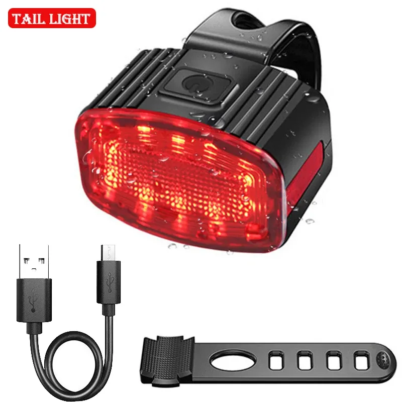 Bicicleta USB Luz traseira recarregável Luz traseira da luz traseira LED TAIL PARA BICICLAR LUZES DE BICICLARAÇÃO FRONTAL E TRASEIR