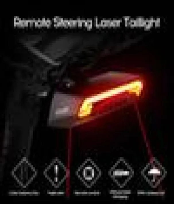 Laser Bike Collaboriting USB USB LED ricaricabile Ciclo posteriore Lampada posteriore Montaggio Rosso Segnali di giri lanterna per gli accessori per luce in bicicletta 6403845