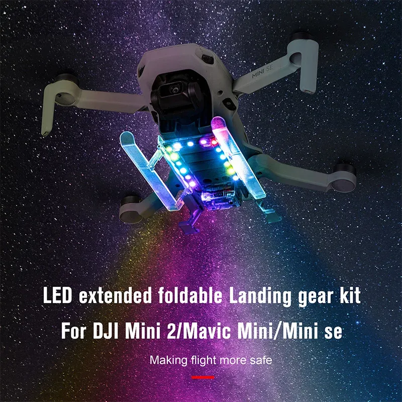 Drones for Dji Mini 2 Led Flashing Light Landing Gear Extended Foldable Skid 4colors Lamp Dji Mavic Mini 2/se/mini Drone Accessories