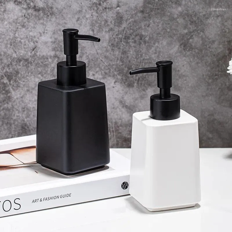 Vloeibare zeep dispenser keramische dispensers badkamer shampoo waterfles lotion hand sanering zwarte pers