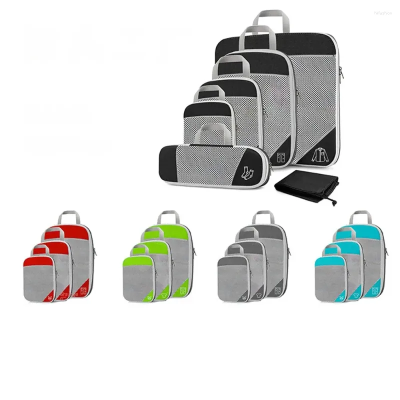 Sacs de rangement des bagages de voyage compressibles Organisateur portable Cubes d'emballage imperméables Sac à vêtements