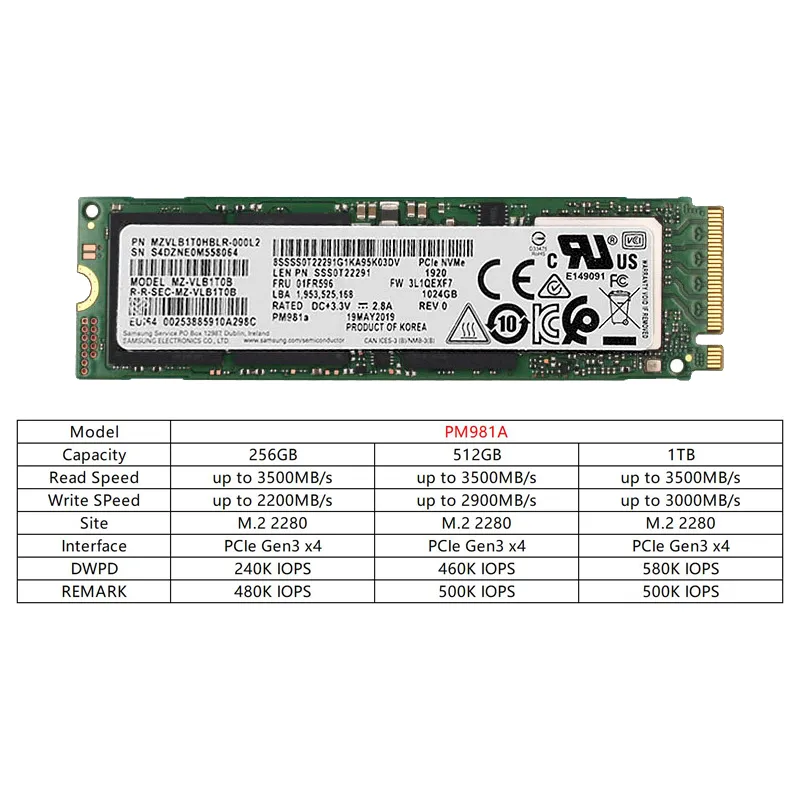 Samsung PM9A1 M.2 2280 NVMe Internal SSD, 128GB 2TB From