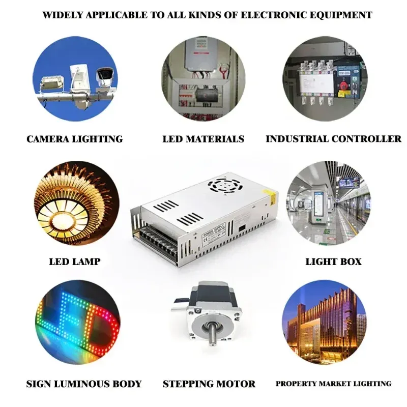 Fonte de alimentação de comutação de 1000W AC 110V 220V Ajustável 0- 12V 24V 36V 48V 60V 80V 120V 160V 220V Fonte de alimentação 5A 6.5A 20A 40A 70A