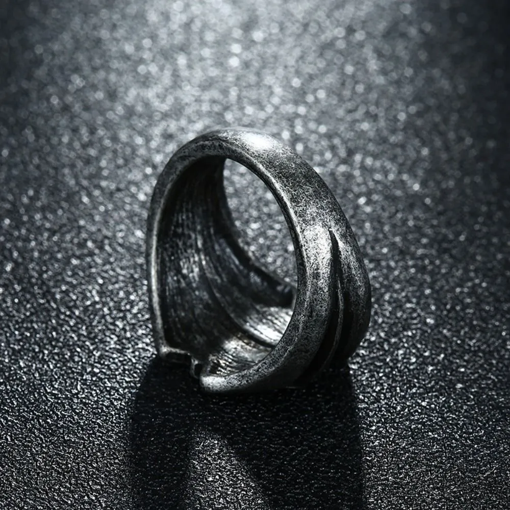 Herrring nordisk ring vintage svart skandinavisk ringfest smycken storlek 7-12