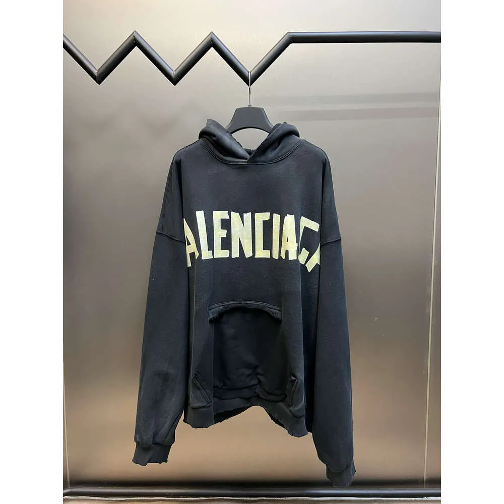 Sweat à capuche à capuche Classic Caskettes Loose Designer Hoodie Mens Balencigs Fashion High Quality Version Paris B Tape Famille American Pattern Lettre à manches longues B79M