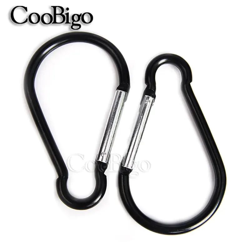 5-stcs karabijnman sleutelhanger alluminium d-ring buckle veer snap clip haak voor sleutel backpack water fles sleutelhanger honden kraag accessoire