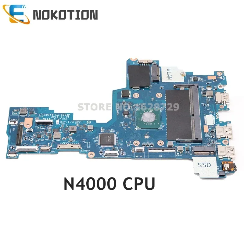 Płyta główna Nokotion dla Dell Inspiron 14 3000 3482 3782 Laptop Motherboard EDI55 LAG094P CN06P8X8 06P8X8 DDR4 SR3S1 N4000 CPU