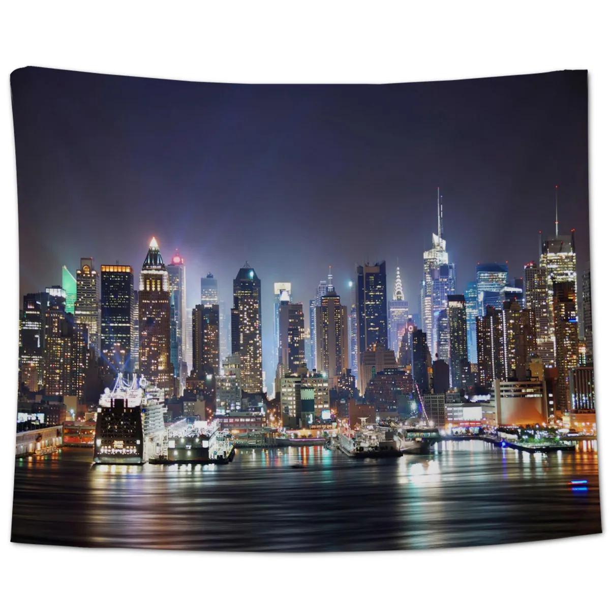 Wall Art Deco New Yorker Themen Bilder Rose Quarz Manhattan Skyline Sonnenuntergang Beleuchtung Wandteppiche