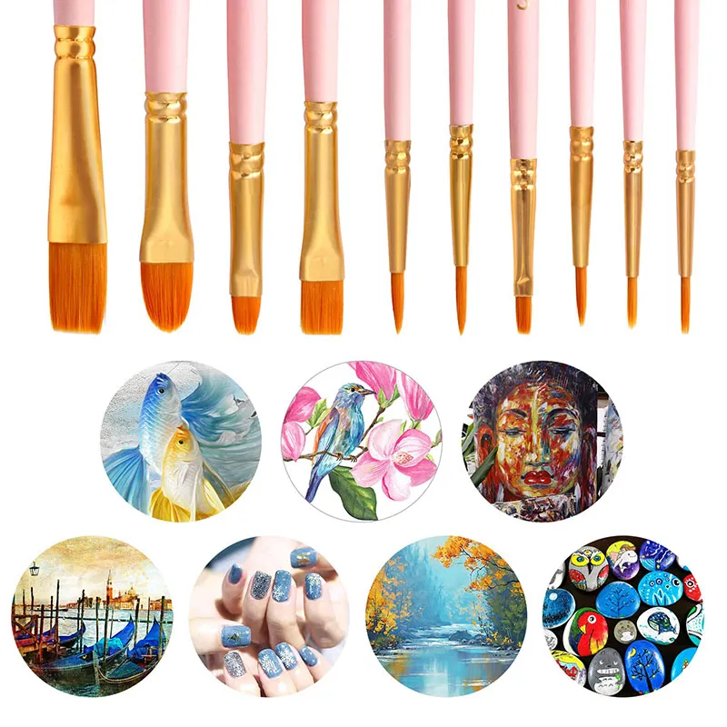 2pack pincéis de pintura para pincéis de pintura de cor de água acrílica para crianças pincéis em miniatura pincéis de páscoa pintando