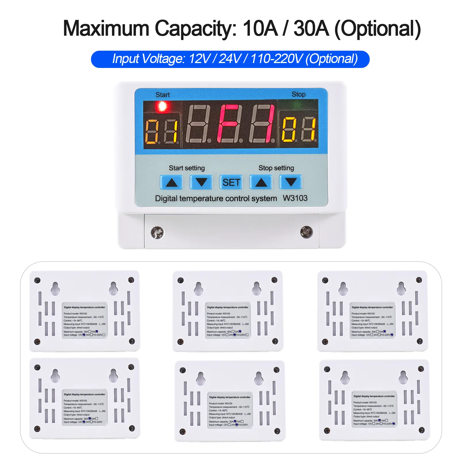 30A LED Digital Temperature Controller Thermostat With Sensor ...