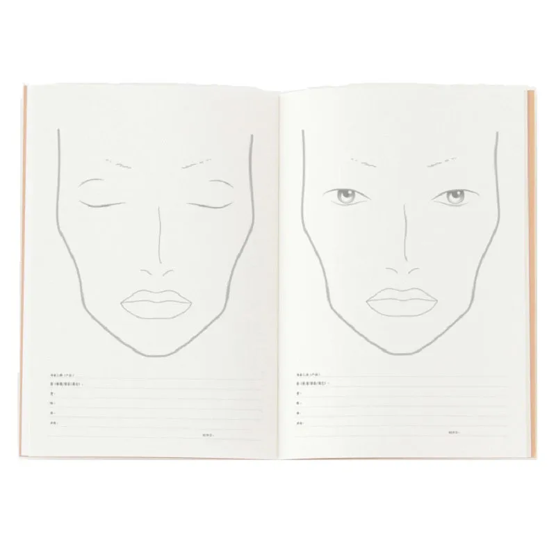 Makeup Artist Face Charts Facechart Drawing with Makeup , 30 Sheets Paper