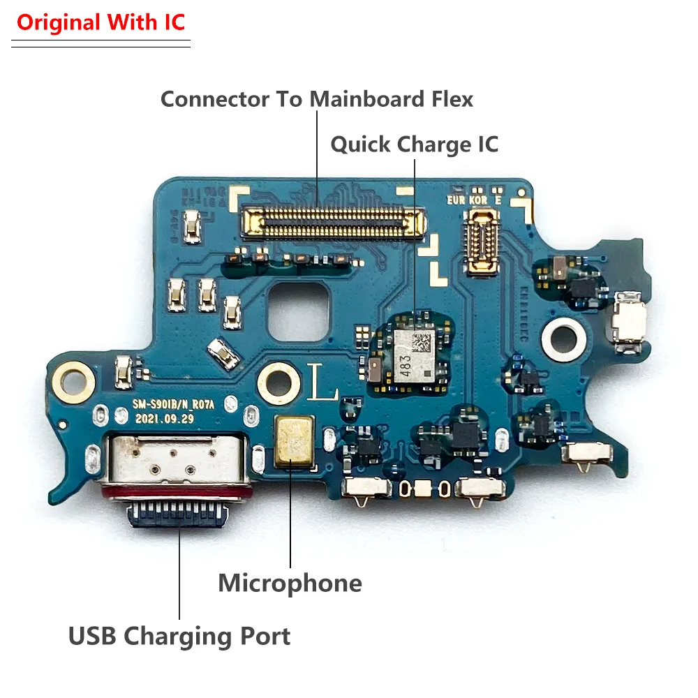 USB Charging Board Port Flex Cable Connector For Samsung S22 Plus Ultra 5G S908B S908U S901B S901U S906B