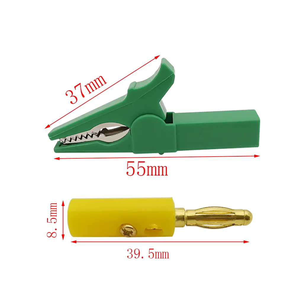 Clip d'alligator de 55 mm + 4 mm Connecteur de fiche de banane