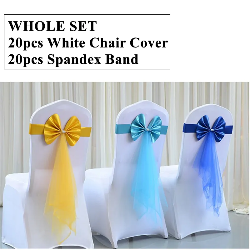 VitalCozy 100 Pcs Spandex Chair Sashes With Heart Shaped