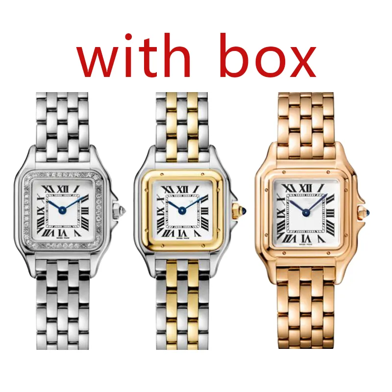 Designer Women Lady Quartz Fashion Classic Panthere Watches 316l Rostfritt stål Armbandsur Brand Diamond Watch High Quality Sapphire Design