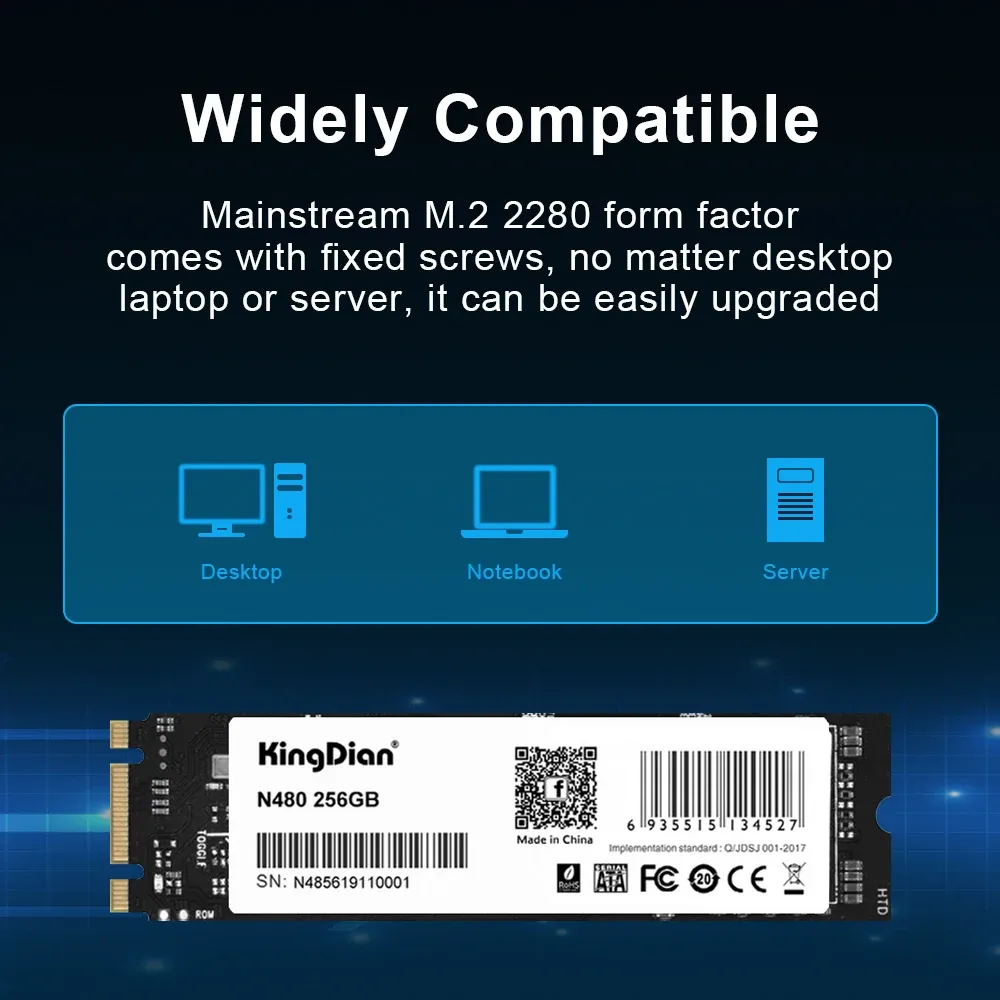 Drive Kingdian M.2 SATA SSD 128 Go 256 Go 512 Go 1TB M2 NGFF 2280 mm Disco Duro pour ordinateur portable