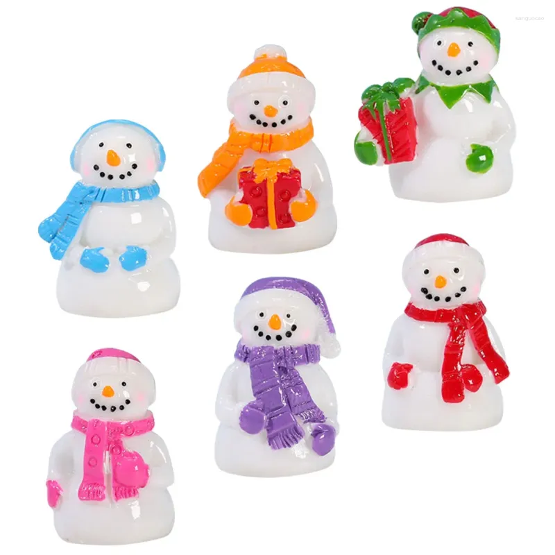 Bottiglie di stoccaggio mini ornamenti natalizi micro paesaggio tavolo da pranzo decorazione minuscole figure di pupazzo di neve