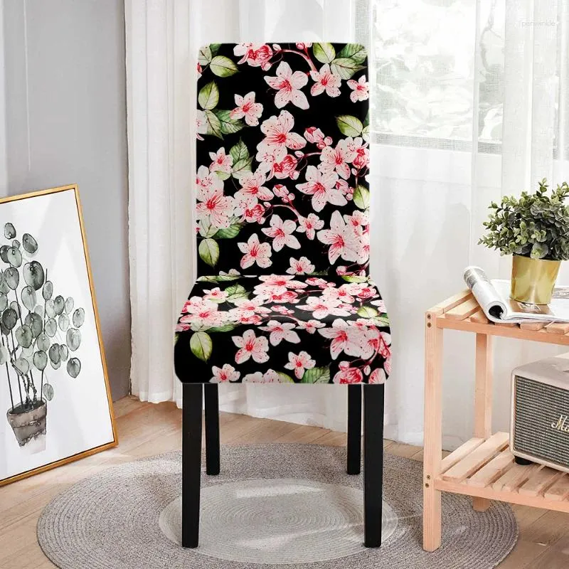 Couvre-chaises Couverture élastique pour la salle à manger Stretch Flower Print Banquet Decor Anti-Dirty Office Protector