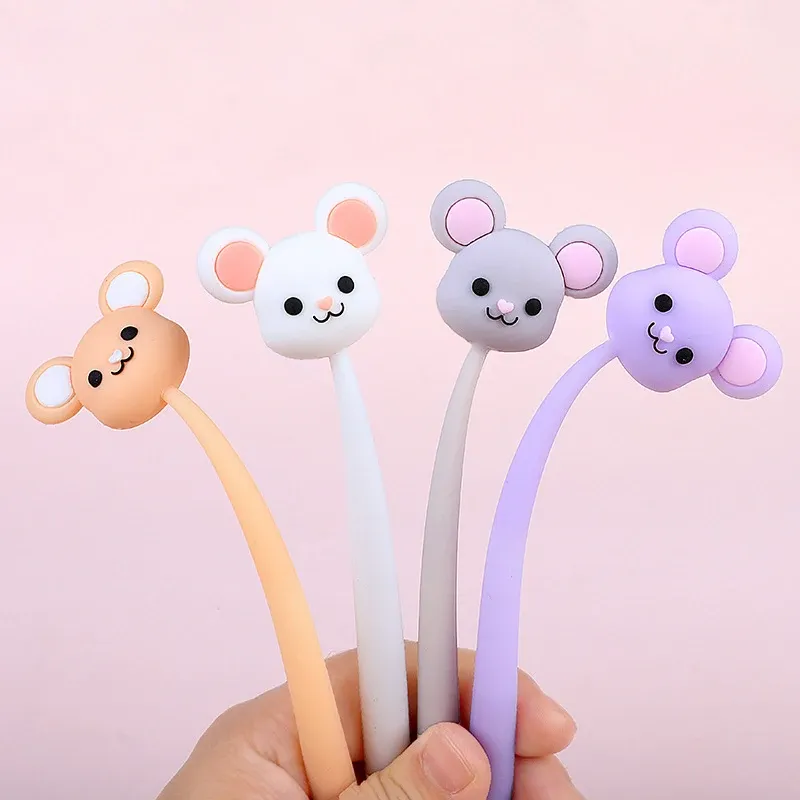 Pens 12Pcs/Bulk Japanese Kawaii School Pens Mouse Cute Girl Anime Stationery Funny Rollerball Ballpoint Office Supply Kawai Thing Kit