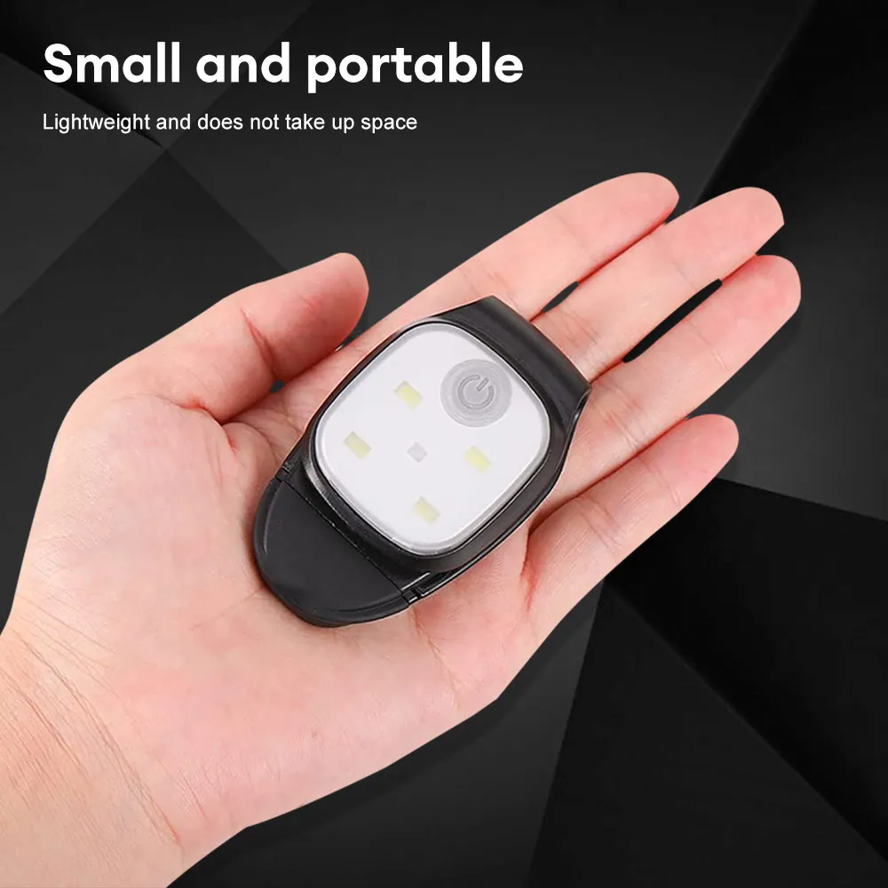 LED Clip Flashlight USB Rechargeable Clip On Light 4 Lighting Modes Safety Warning Running Lights for Night Walking Fishing