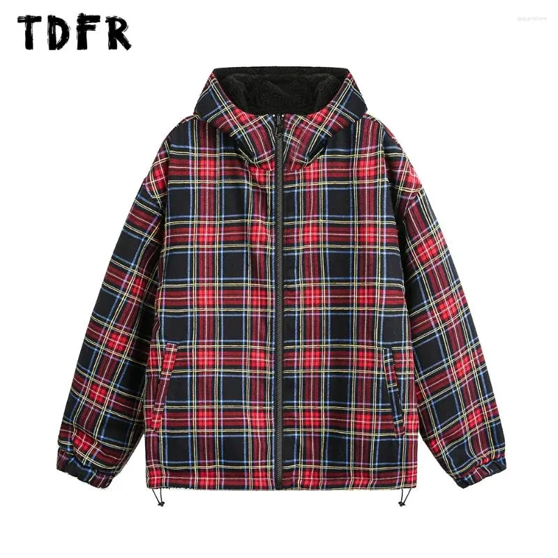 Men with Nood Jackets Long Sleeve Gray Plaid Jacket Autumn Cotton Hooded Shirt Outerwear Coats