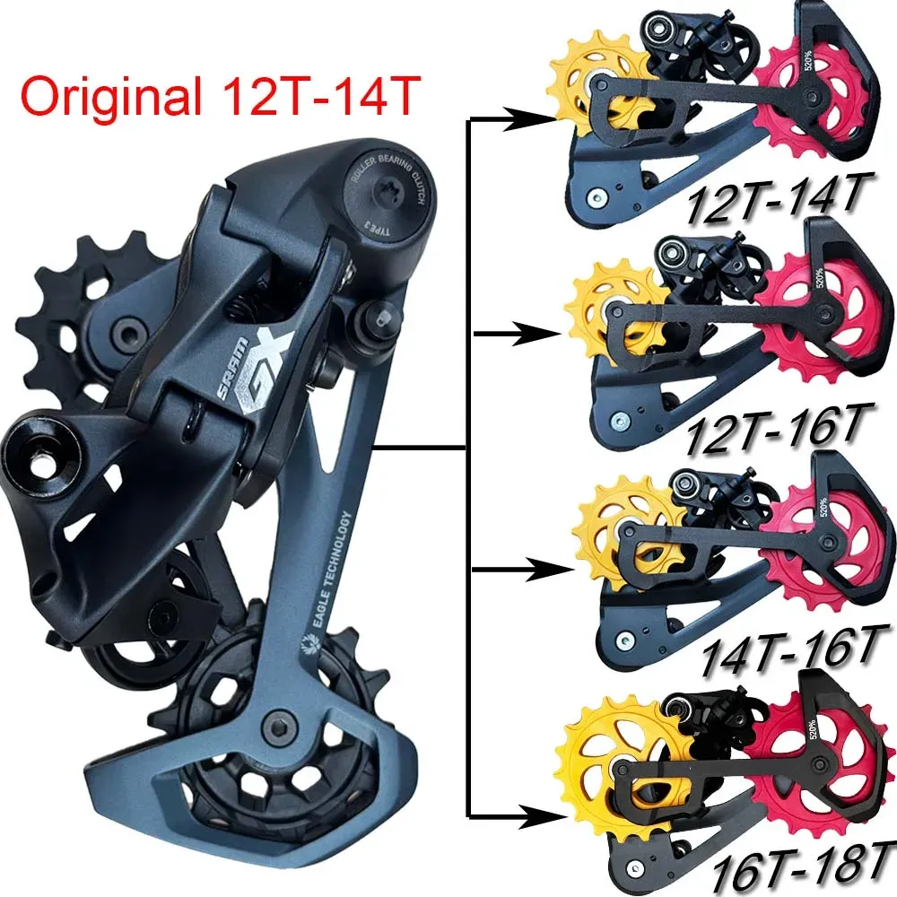 10t 11t 12t 13t 14t 15t 16t 17t 18t MTB Guía trasera trasera Rueda de la polea Rueda sellada Rueda de jockey para Shimano Sram 12 Velocidad