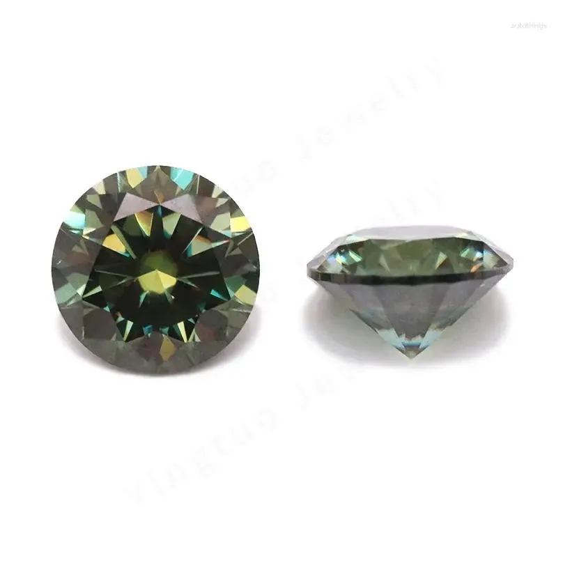 Loose Diamonds Moissanite Stone Rond Emerald Green Gemstones 5mm 0.5ct Melee Make Jewelry DIY