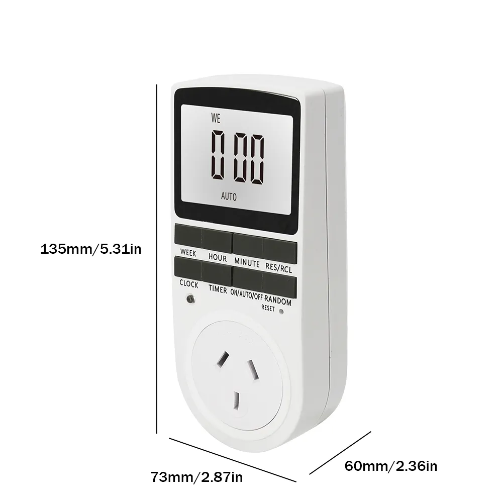 Digital Timer Switch Socket AU Plug Programmable Electronic Timer With ...