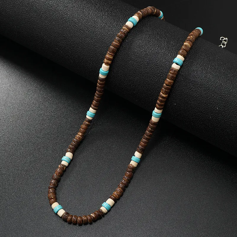 Bohemia Natural Coconut Shell Wooden Beaded Chokers Necklaces Handmade Beach Jewelry For Men Fashion Accessories