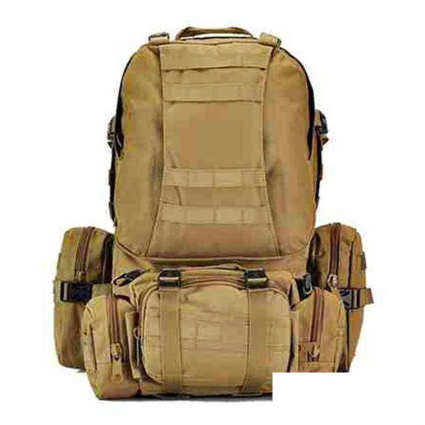 Outdoor Tactical 50L Large Capacity Backpack Military Army 3D Rucksack ...