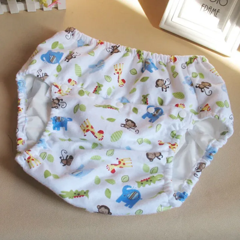 Byxor Knappar Vuxen Baby Cotton Training Pants blöjor Återanvändbara tygblöjor Tussel Vattentäta underkläder Spädbarn för DDLG