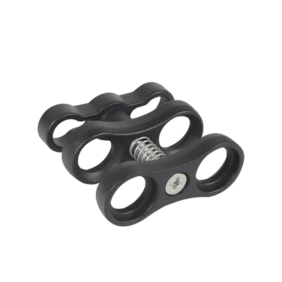 Metal Butterfly Clamp Scuba submarino Buceo para gopro Cabeza de bola de 1 pulgada 2 agujeros Clip de montaje Luz Luz de brazo Soporte de trípode Soporte de trípode