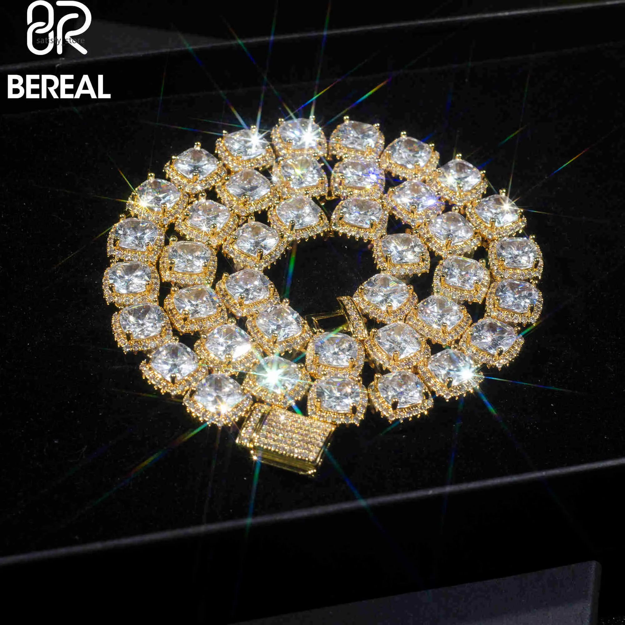 10 mm 8 VVS Pulsera de cadena de tenis Moissanite Hecho Goldia de oro Capada 925 Joyas finas de plata esterlina