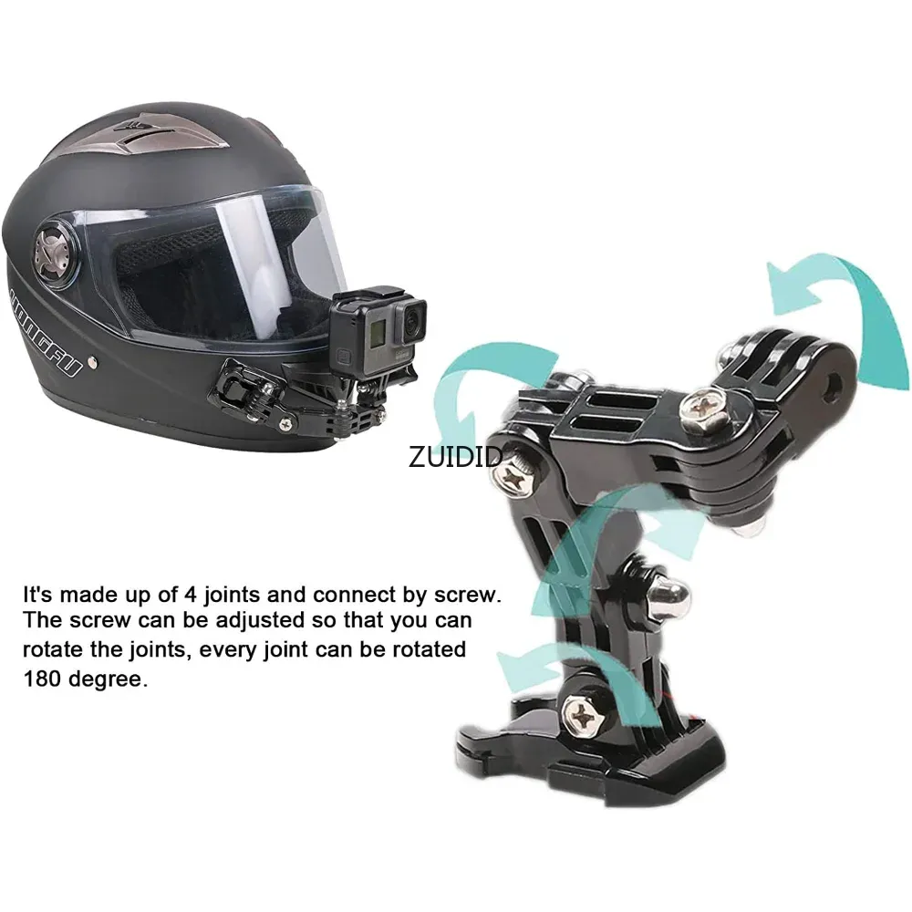 34-in-1 Helmet Mount Kit for GoPro, Osmo Action Cams Chin, Side Top  Adhesive Tethers