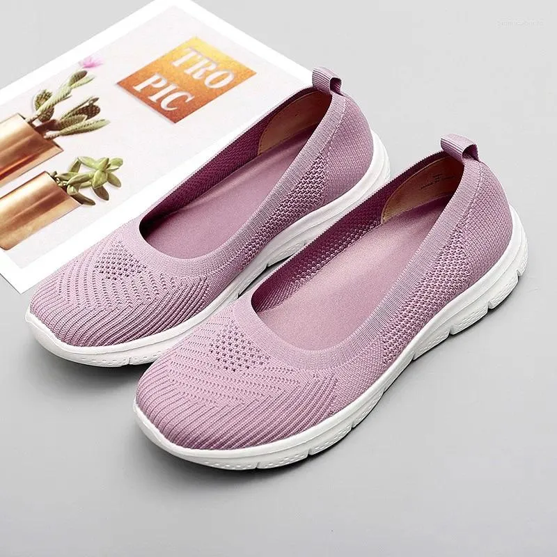 Casual Shoes Summer Women Lightweight Soft Flats Slip On Loafers Plus Size Mesh Breathable Flat Ladies Walking