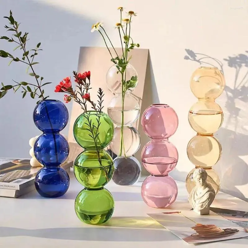 Wazony proste szklane dekoracja stolika romantyczna kreatywna sferyczna kwiat nowoczesny śmieszne hydroponiczne dary