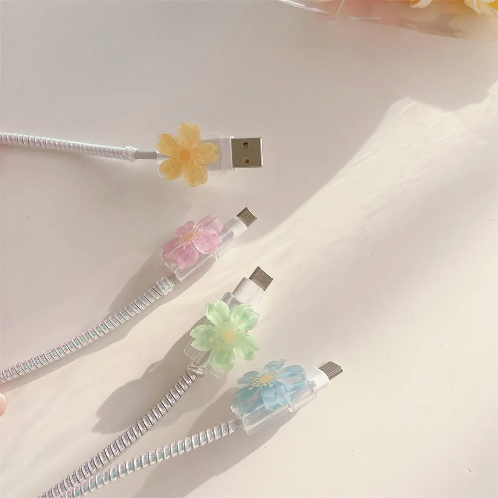 Cable Protector złącza przeciw przerwie dla telefonu komórkowego USB Ładowarka Ładowca Ładowarka Ładowarka Podłącz rękaw iPhone'a Android Xiaomi