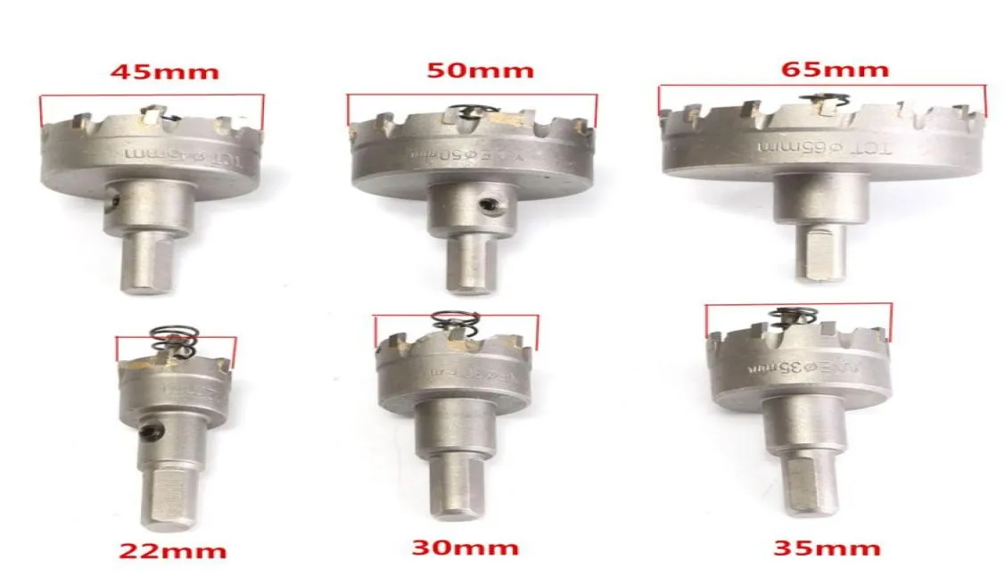 6PCSLOT HSS 구멍 톱 금속 합금 스테인리스 스틸 커터 톱 품질을위한 세트 카바이드 팁 TCT 코어 드릴 비트 홀 톱 1864159