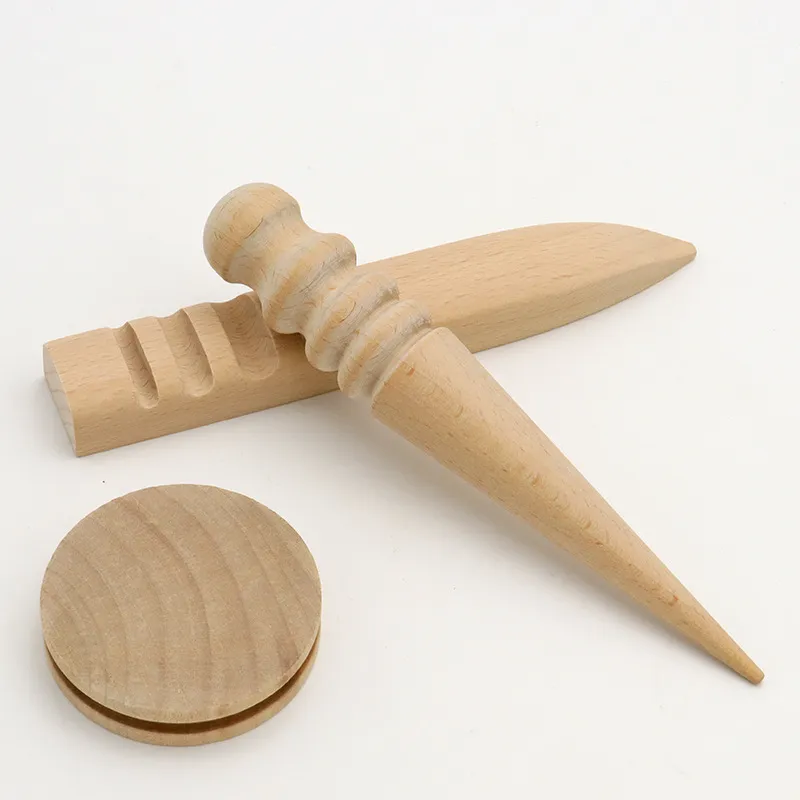 3er-Set Lederpolitur-Stäbchen Aus Holz – Perfekt Zum Glätten Von Rändern & Kanten