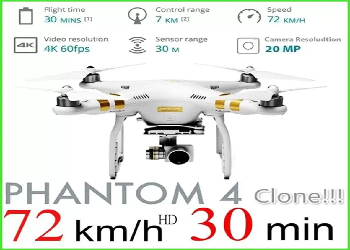 Phantom 4 Pro HD Câmera RC Drone Aircraft WiFi UAV Altitude de câmera ajustável Hold uma chave Retorno de retorno do quadcopter drones49734122906580