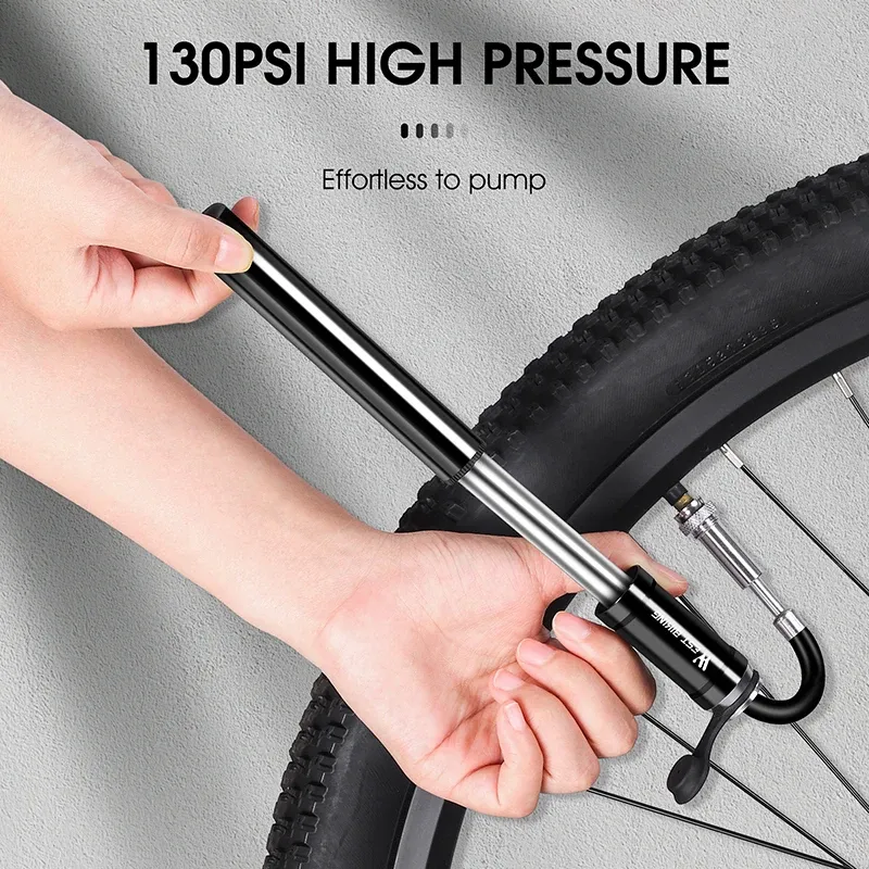 West Cykling Portable Cykelpump Högt tryck med slang MTB Road Bike Schrader Presta Valve Aluminium Alloy Cycling Inflator