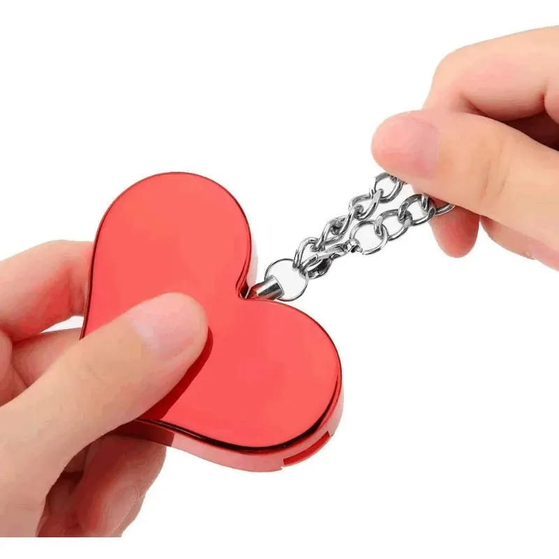 130DB Personal Alarm Attack Alarm Heart Shape Personal Security Alarm Keychain Emergency Self D efense Siren